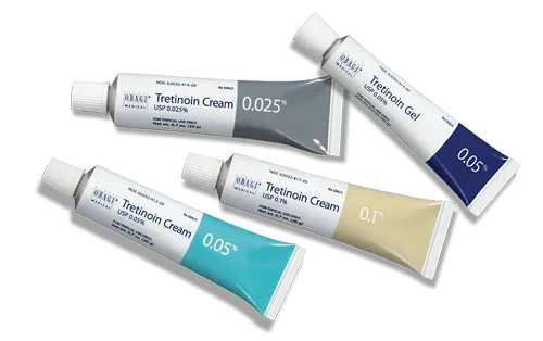 Tretinoin creams for acne